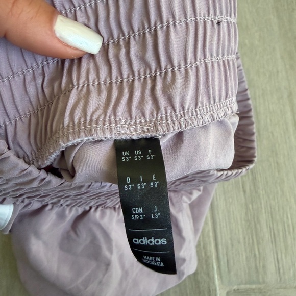 Adidas women’s purple 3 stripe bra and matching high rise shorts in size small - Picture 4 of 4
